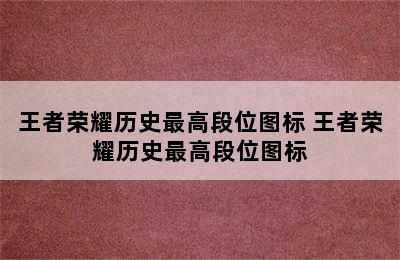 王者荣耀历史最高段位图标 王者荣耀历史最高段位图标